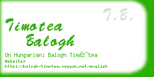timotea balogh business card
